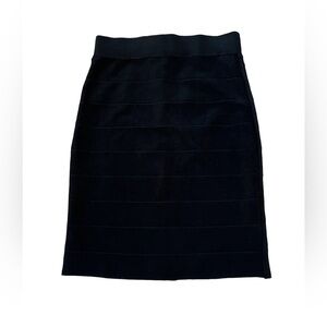 NWT WHITE HOUSE BLACK MARKET Black Stretch High Waist Bandage Mid Length Skirt